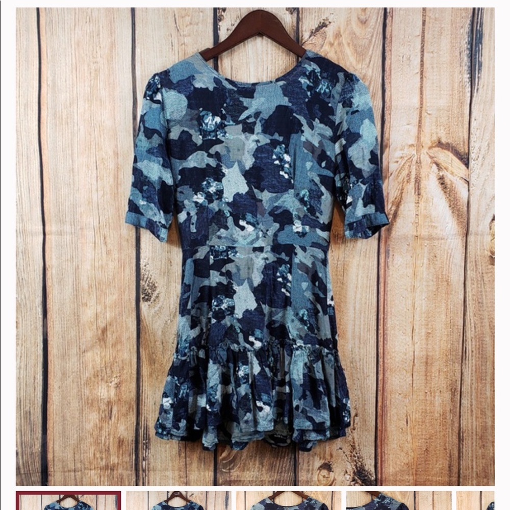 Sam & Lavi mini dress in blue camo print